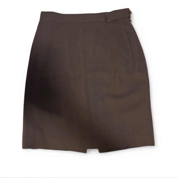 Vintage Giorgio Armani 100% Wool Black Pencil Skirt with Pockets - Picture 1 of 4